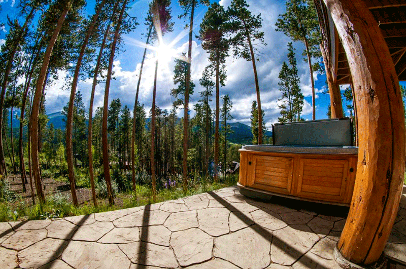 Arctic Spas Hot tub in the backyard overlook forrest